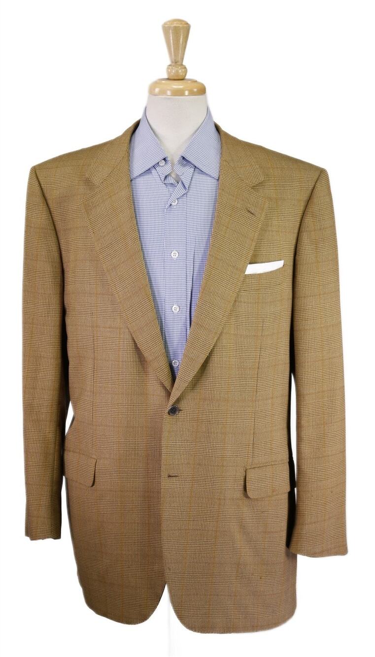 Brioni Gold Brown Plaid 2-Btn Wool Sportcoat Blazer Palatino 46L